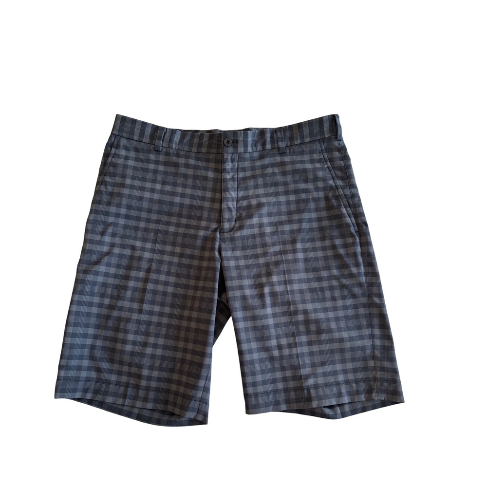 Nike Golf Men's Plaid Dri-Fit Shorts Size 34 Charcoal Grey Performance